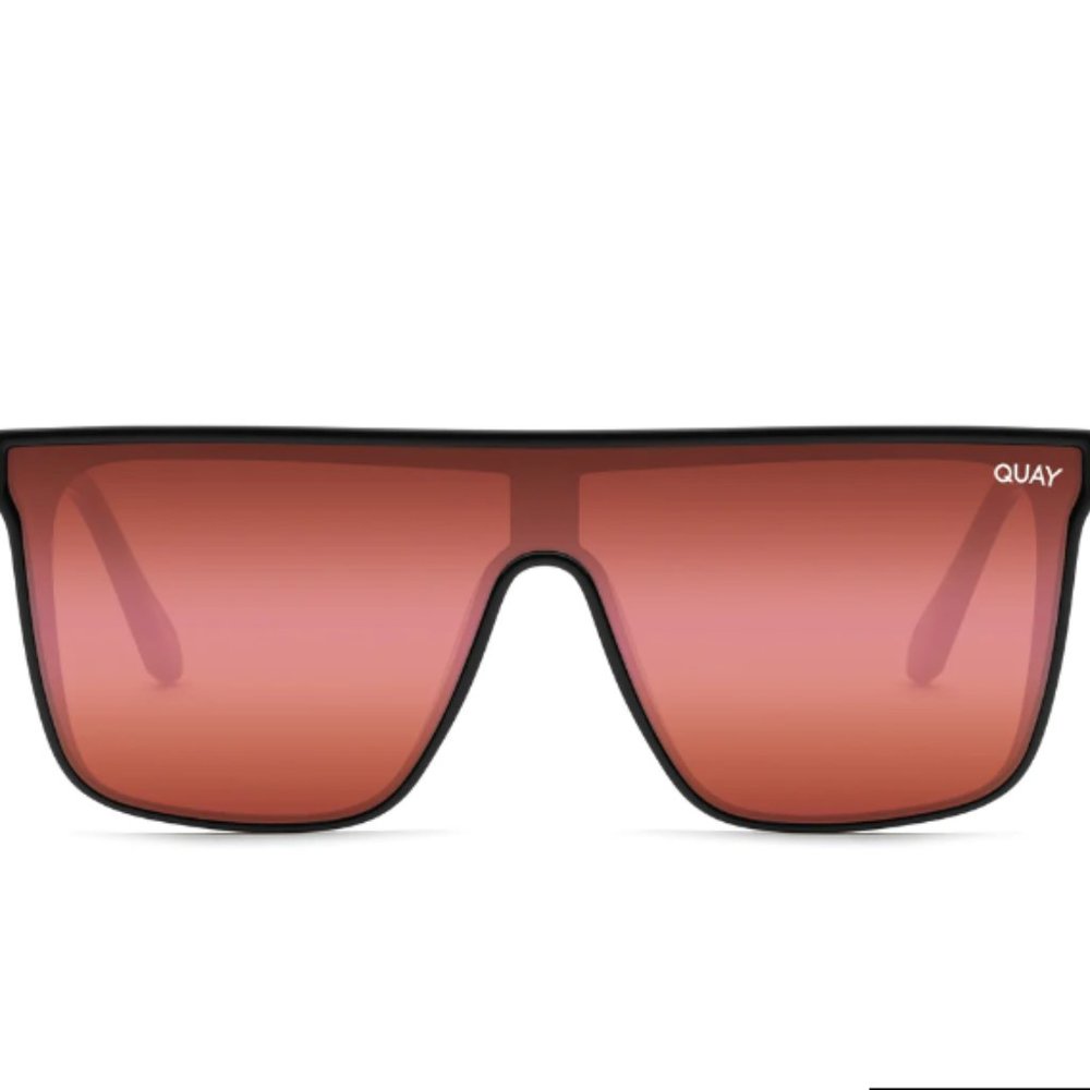 Quay Australia Nightfall - Mirrored Flat Top Shield Sunglasses